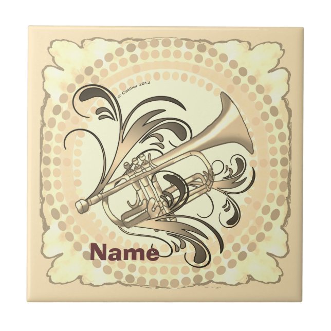 Trumpet Rhythm  Ceramic Tile (Front)