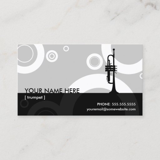 Customizable trumpet rings business card templates