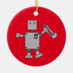 Trumpet Robot Ceramic Ornament