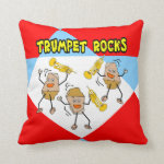 Trumpet Rocks Throw Pillow