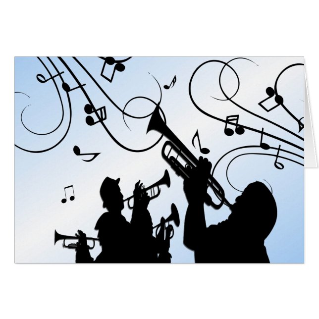 Trumpet Section Blue Music Cards (Front Horizontal)