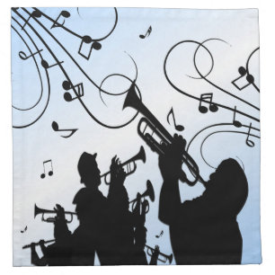 Trumpet Section Blue Music Cloth Napkin