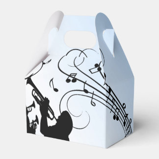 Trumpet Section Blue Music Favor Boxes