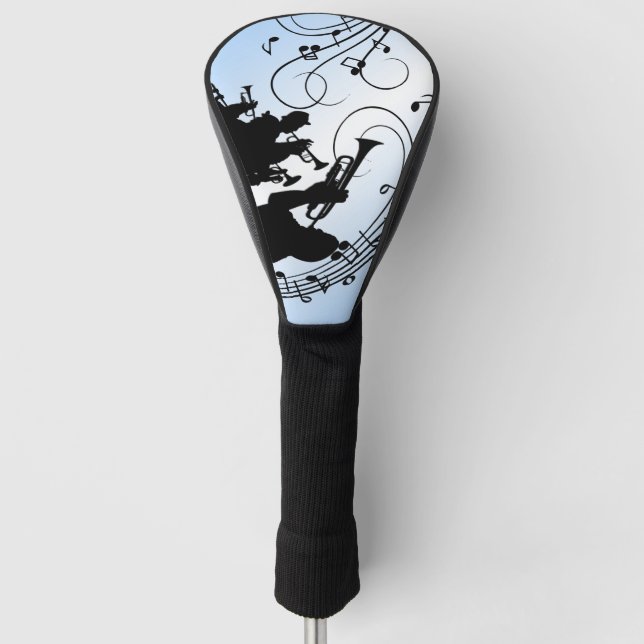 Trumpet Section Blue Music Golf Head Cover (Front)