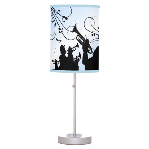 Trumpet Section Blue Music Table Lamp