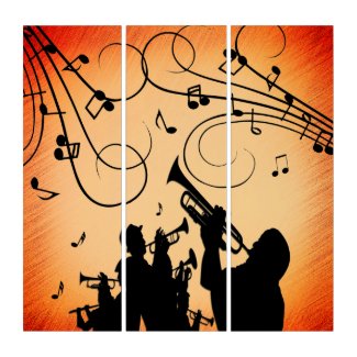 Trumpet Section Burnt Orange Music Design Triptych