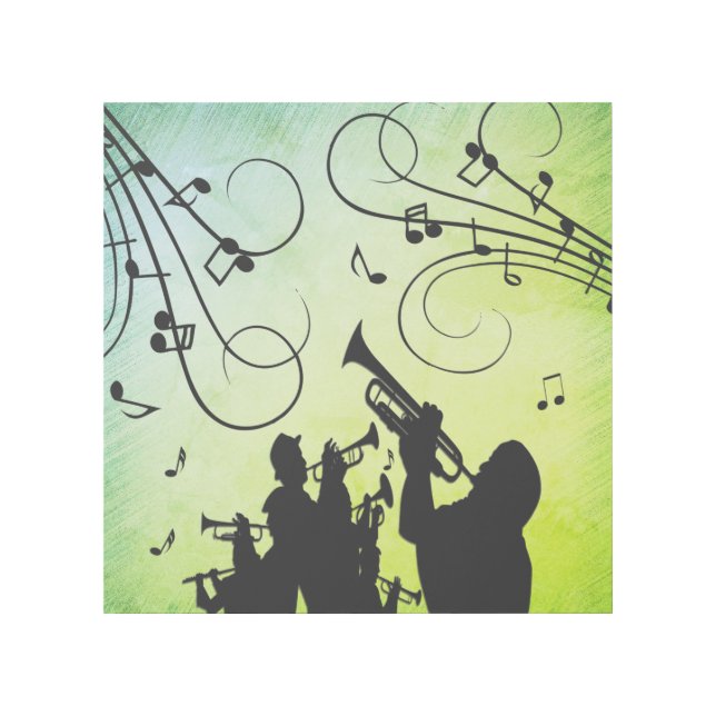 Trumpet Section Green Music Gallery Wrap (Front)