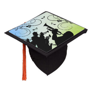 Trumpet Section Green Music Graduation Cap Topper