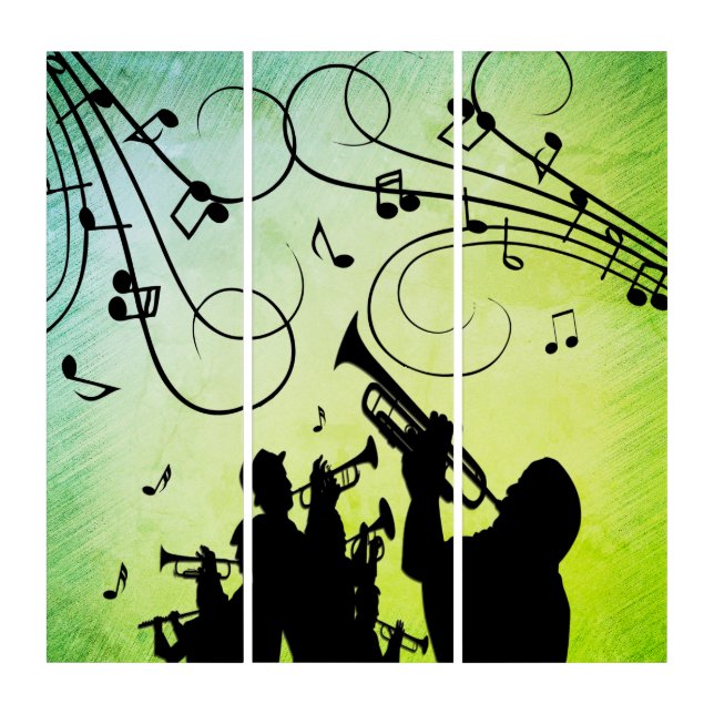 Trumpet Section Green Music Triptych (Front)