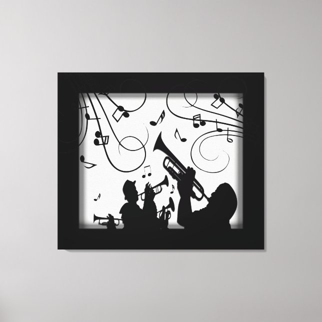 Trumpet Section Jazz Music  Canvas Print (Front)