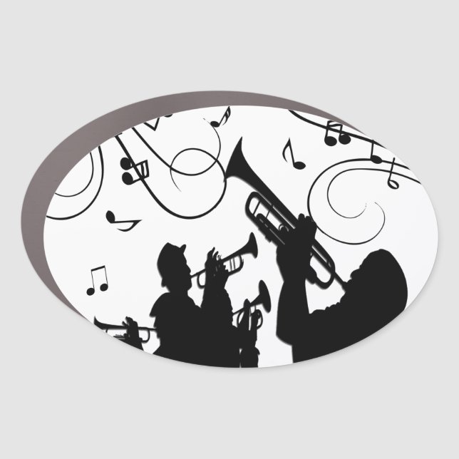 Trumpet Section Jazz Music Car Magnet (Front)