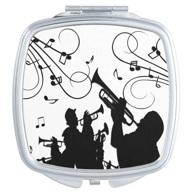 Trumpet Section Jazz Music Compact Mirror (Front)