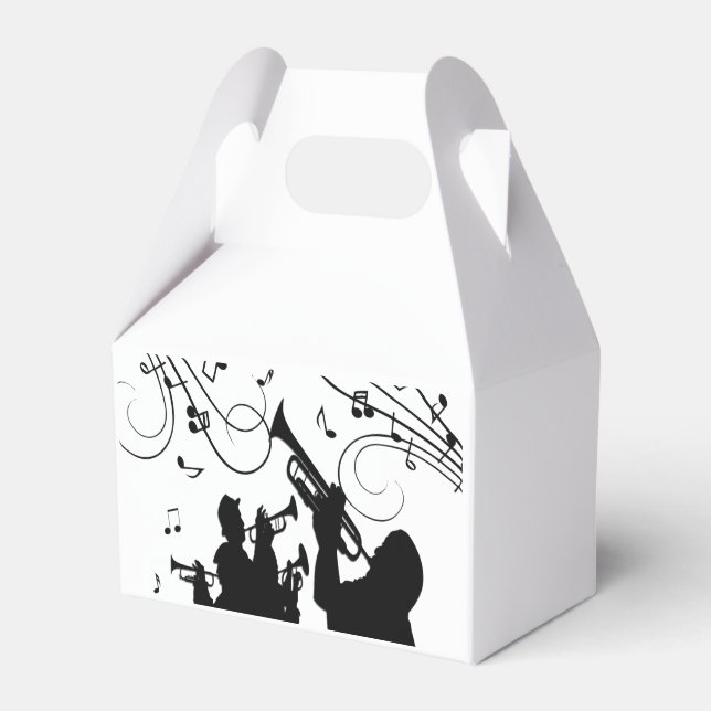Trumpet Section Jazz Music Favor Boxes (Front Side)