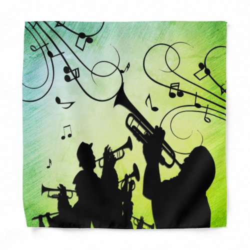 Trumpet Section Jazz Music Green Bandana