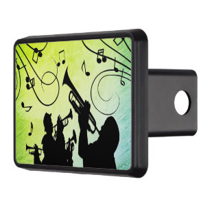 Trumpet Section Jazz Music Green Hitch Cover