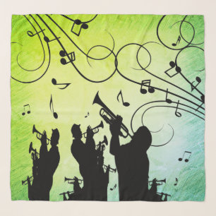 Trumpet Section Jazz Music Green Scarf