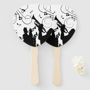 Trumpet Section Jazz Music Hand Fan