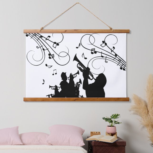 Trumpet Section Jazz Music Hanging Tapestry (Bedroom)