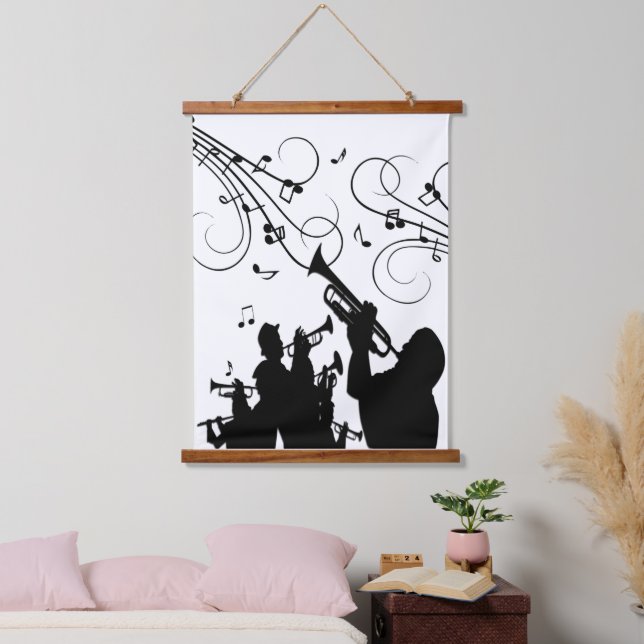 Trumpet Section Jazz Music Hanging Tapestry (Bedroom)