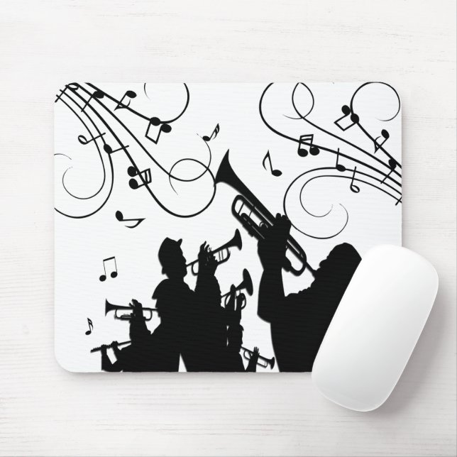 Trumpet Section Jazz Music Mouse Pad (With Mouse)