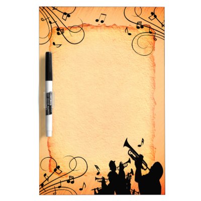 Trumpet Section Jazz Music Orange Rust Dry Erase Board