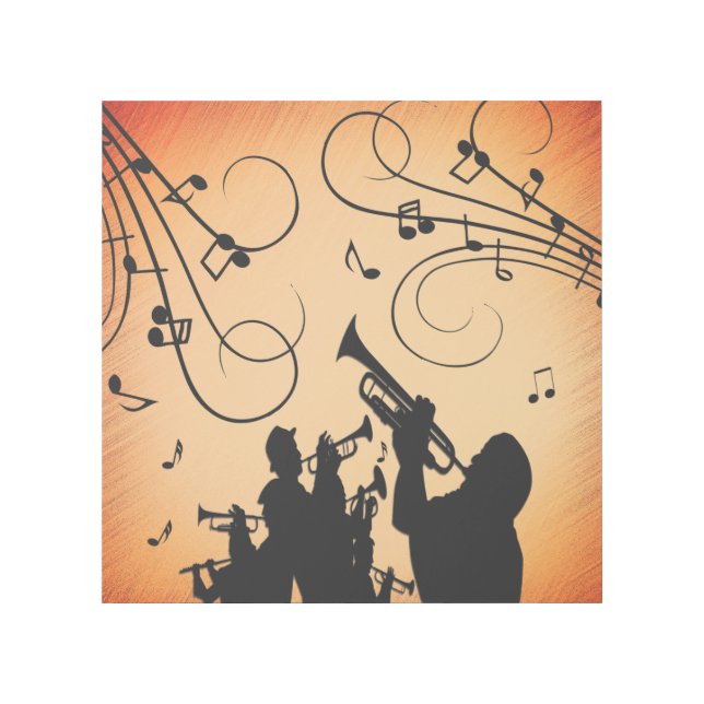 Trumpet Section Jazz Music Orange Rust Gallery Wrap (Front)