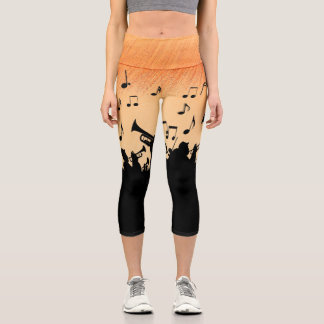 Trumpet Section Jazz Music Orange Rust Leggings