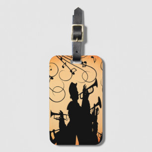 Trumpet Section Jazz Music Orange Rust Luggage Tag