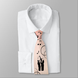 Trumpet Section Jazz Music Orange Rust Neck Tie