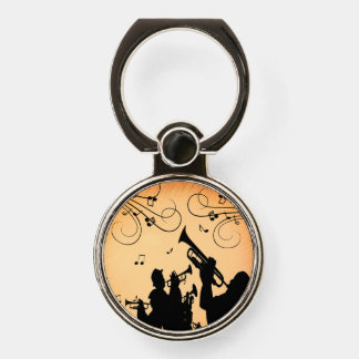 Trumpet Section Jazz Music Orange Rust Phone Ring Stand