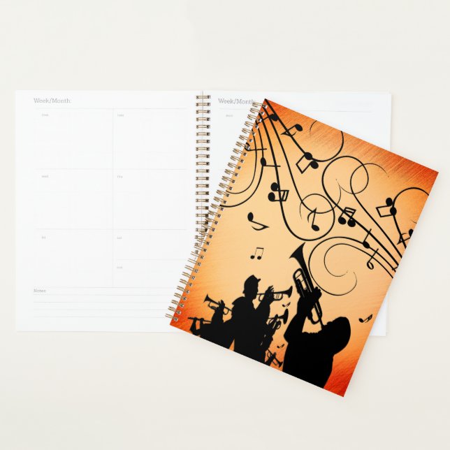 Trumpet Section Jazz Music Orange Rust Planner (Display)