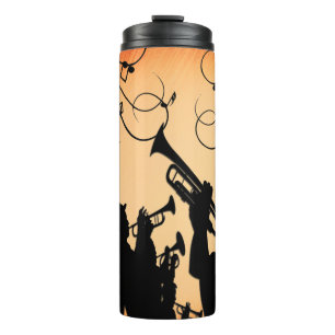 Trumpet Section Jazz Music Orange Rust Thermal Tumbler