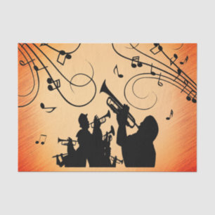 Trumpet Section Jazz Music Orange Rust Tissue Paper