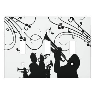 Trumpet Section Jazz Music Orange White Light Switch Cover