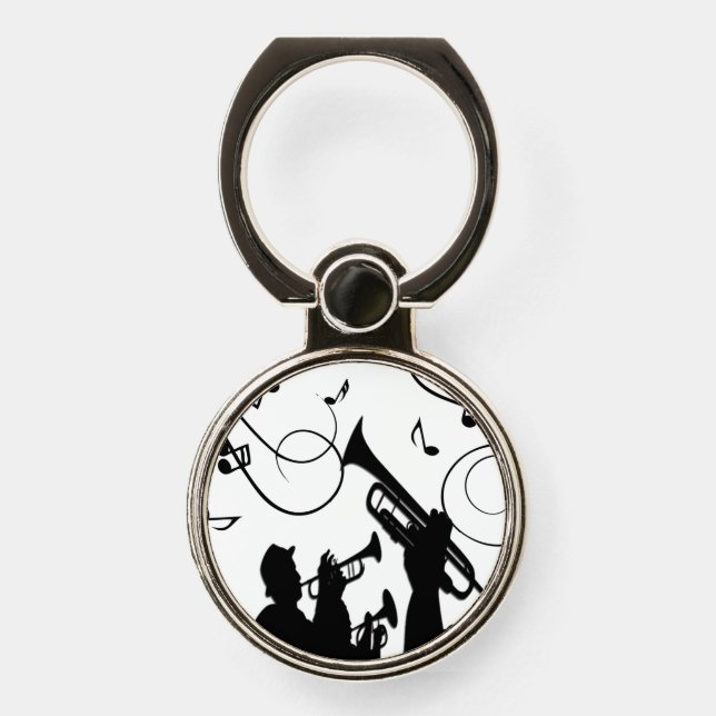 Trumpet Section Jazz Music Phone Ring Stand (Front)