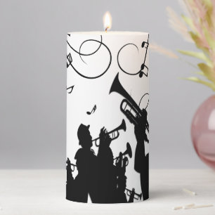 Trumpet Section Jazz Music Pillar Candle