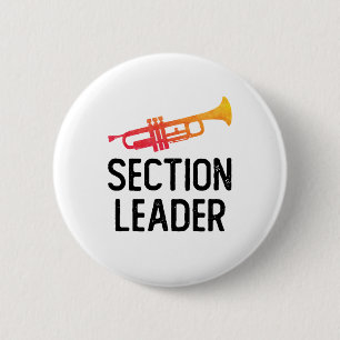 Trumpet Section Leader Marching Band Button