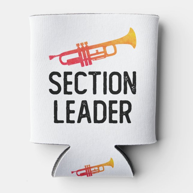 Trumpet Section Leader Marching Band Can Cooler (Front)
