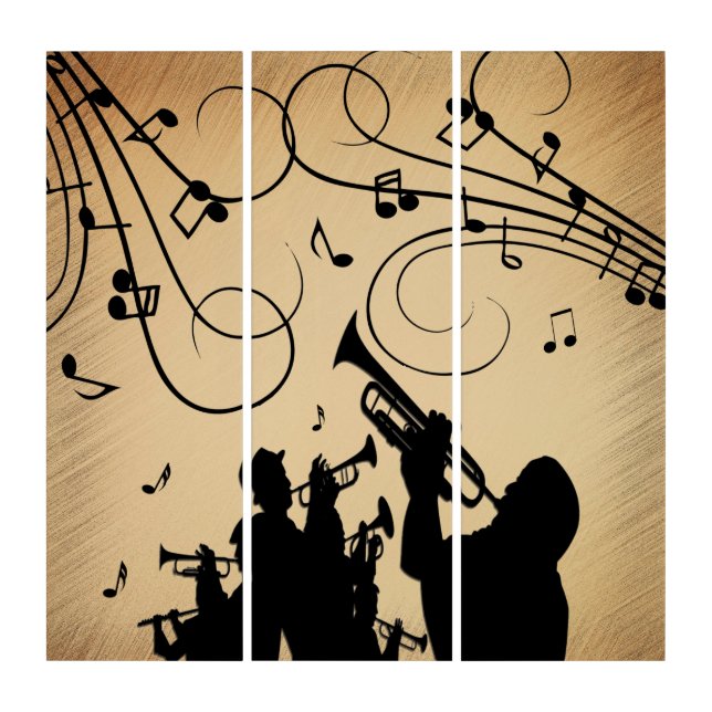 Trumpet Section Rustic Music Design Triptych (Front)