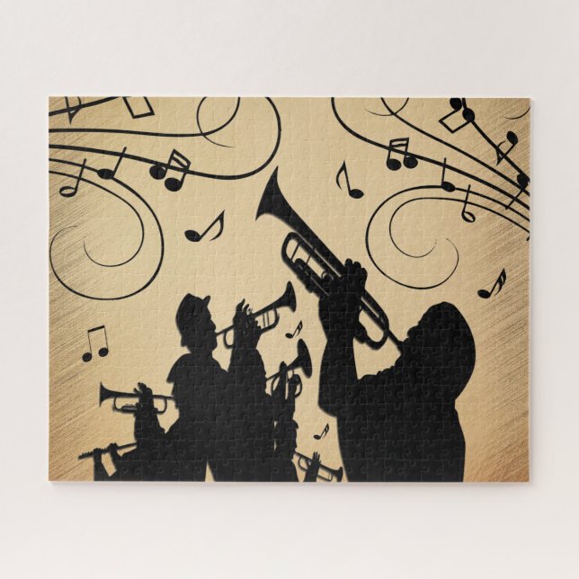 Trumpet Section Rustic Music Jigsaw Puzzle (Horizontal)