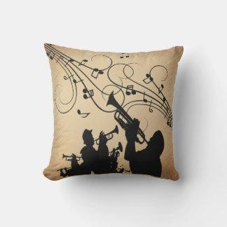 Trumpet Section Rustic Music Outdoor Pillow