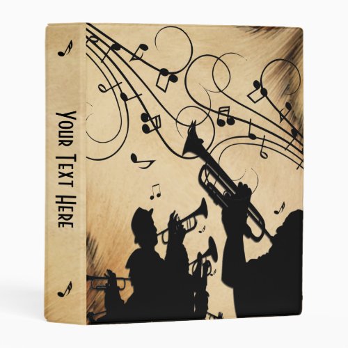 Trumpet Section Rustic Music Personalized Mini Binder