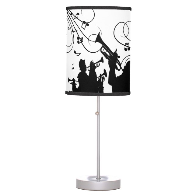 Trumpet Section White Music Table Lamp (Front)