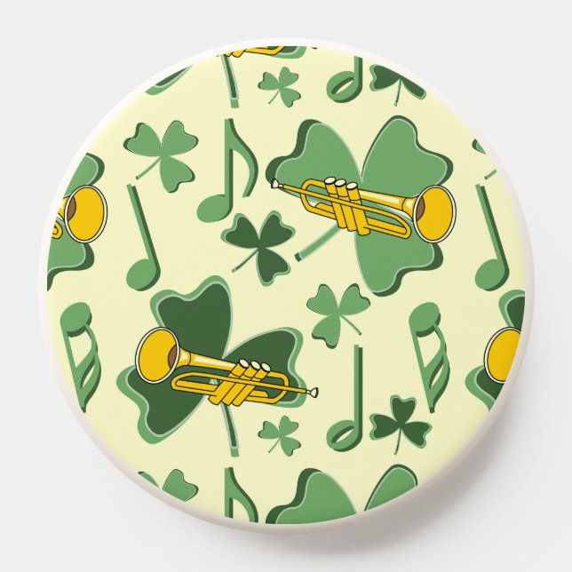 Trumpet Shamrock Music Notes PopSocket (Popsocket)