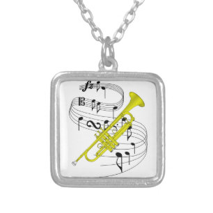 Trumpet Silver Plated Necklace