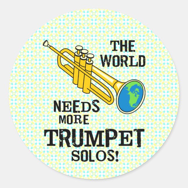 Trumpet Solos Classic Round Sticker (Front)