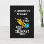 Trumpet Solos White Text Graduation Card