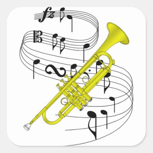 Trumpet Square Sticker