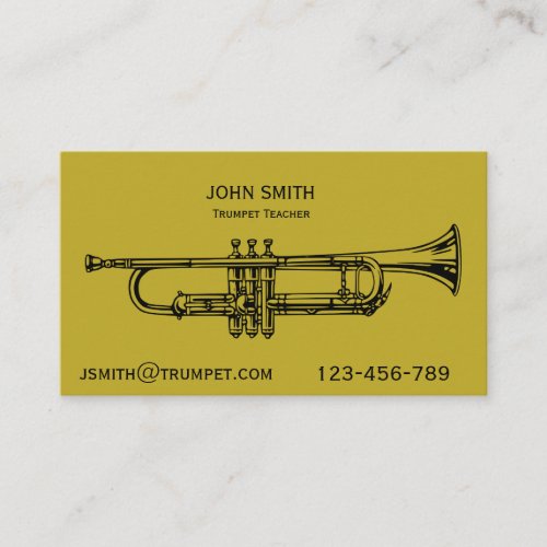 Trumpet Teacher brass instrument Business Card