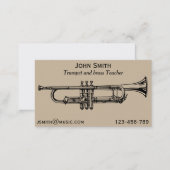 Trumpet teacher brass instrument music tutor business card (Front/Back)